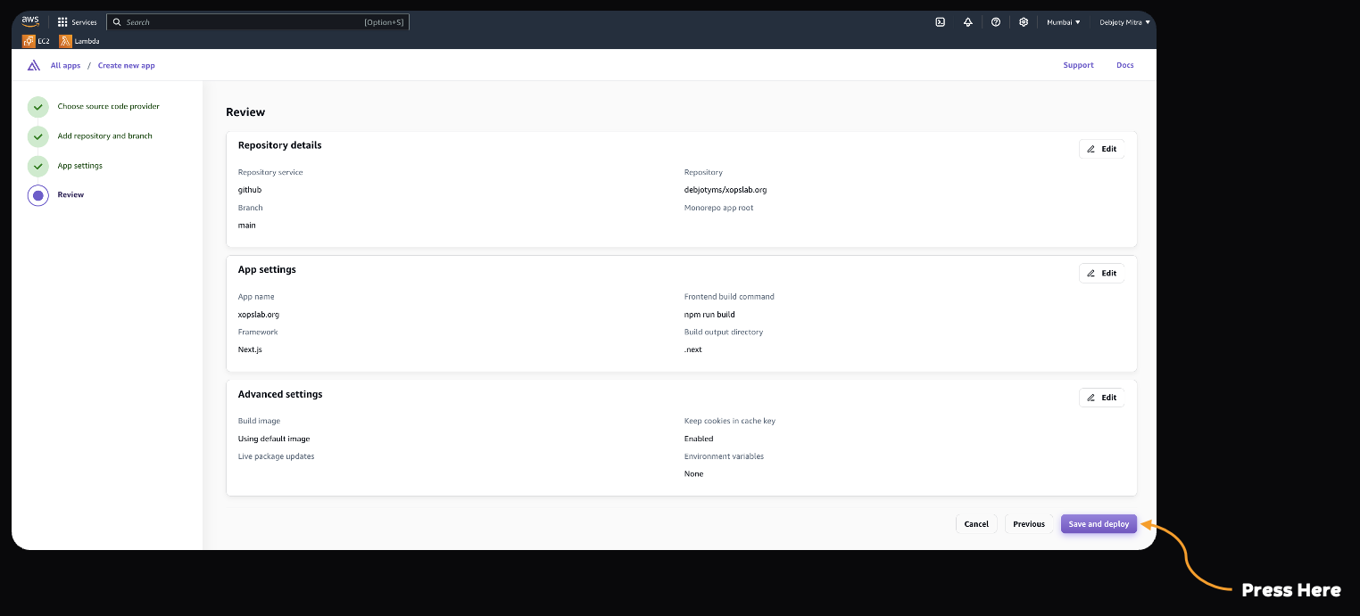 Screenshot: Step 7: Review Your Configuration