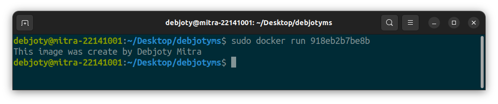 Screenshot: 2.8: Build an Image using Dockerfile