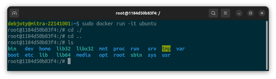 Screenshot: 4.2: Run an Image