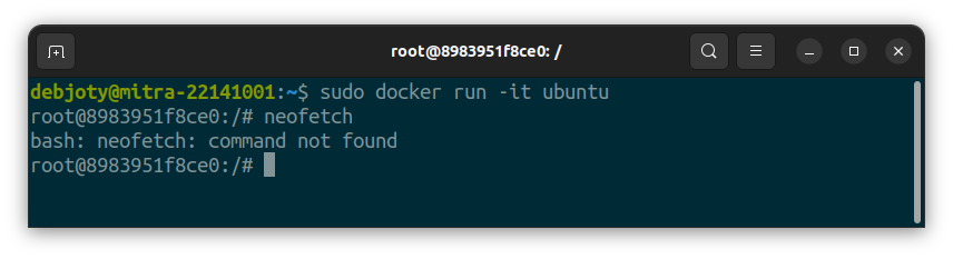 Screenshot: 5.1: Run Ubuntu Image:
