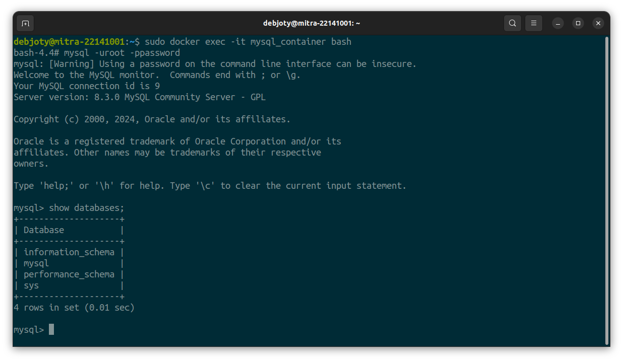 Screenshot: 6.4: Launch MySQL Client