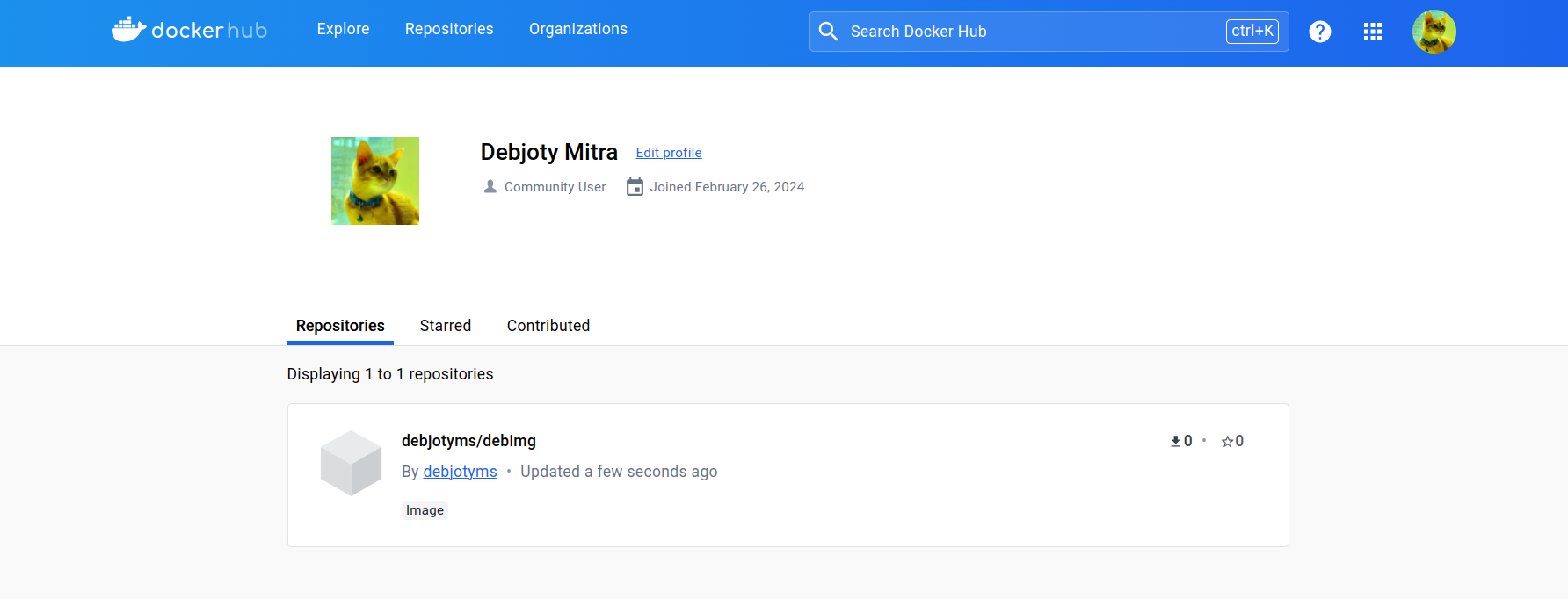 Screenshot: 7.6: Check on Docker Hub