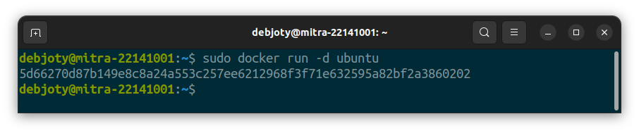 Screenshot: 2.4: Run a Container (docker run):