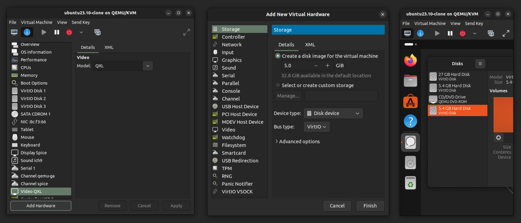Screenshot: 7. Add hard disks on VM (GUI)