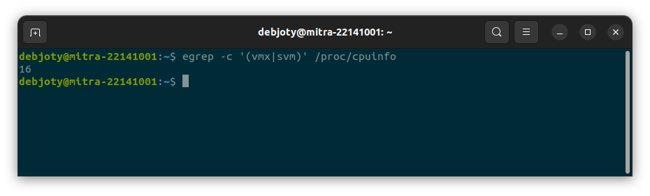 Screenshot: 1.2: Check if Virtualization is Enabled