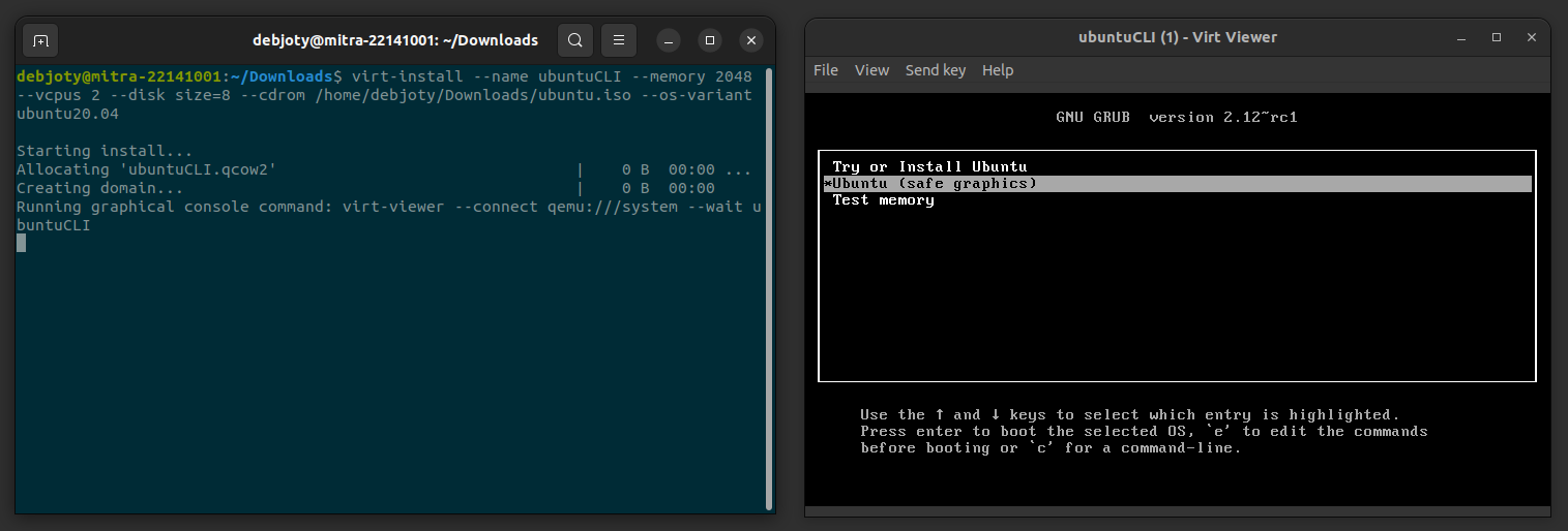 Screenshot: 3. Create a VM Using virt-install (CLI)