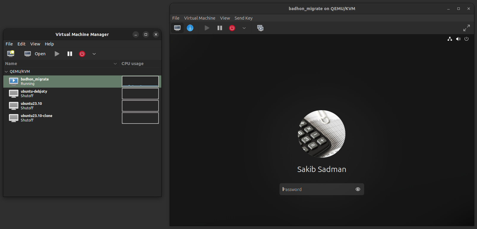 Screenshot: 9. Migrate VM with Each Other